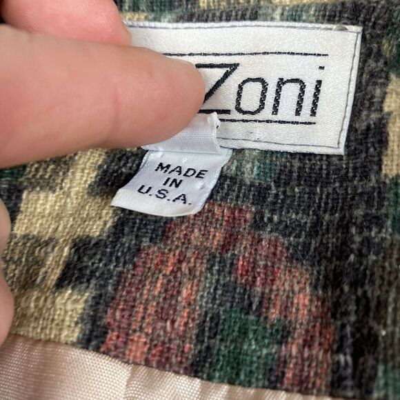 Lori Zoni Vintage Aztec Western Studded Short‎ Crop Blazer Jacket Size Medium - Picture 4 of 8